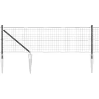 vidaXL Euro-Zaun mit Stacheln 10 x 0,8 m PVC-beschichteter Stahl Grau