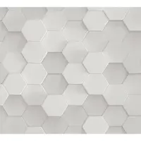 A.S. Création Vliestapete "PintWalls 3D Wabenmuster Hexagon" gemustert matt neutral glatt 3D Tapete Grafiktapete Tapete Wabenmuster Tapeten Wohnzimmer modern