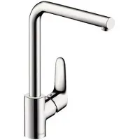 Hansgrohe Spültischarmatur Focus 280, 31817000, Einhandmischer für Spüle mit Keramikkartusche, rostfreien Materialien, Chrom, 09614 0