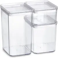 Zeller vorratsdosen-set 3-teilig - Transparent - Bereit f\u00fcr den Einsatz | Mit Deckel | Luftdicht