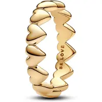 Pandora 163427C00 Damenring Reihe aus Herzen Goldfarben