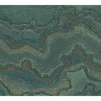 Living Walls Vliestapete "Stories of Life Steintapete Malachit Dunkelgrün Gold" abstrakt glänzend organisch geprägt Metallic Tapete für Wohnzimmer immer Tapeten Wohnzimmer Schlafz modern