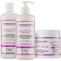 Kerargan - Trio Volumen Shampoo, Spülung & Maske mit Biotin Kollagen 1500 ml