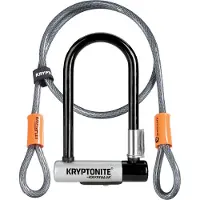 Kryptonite KryptoLok Mini-7 Bügelschloss + KryptoFlex Silber