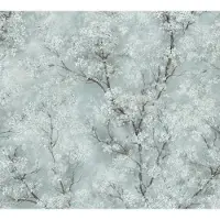 Living Walls Vliestapete "New Walls Cosy & Relax mit Kirschblüten" Wald botanisch floral glatt Tapete Wald Tapeten Wohnzimmer Schlafzimmer Küche modern Design Optik