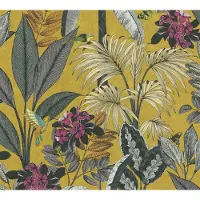 A.S. Création Vliestapete "PintWalls Dschungeltapete Floral" gemustert matt neutral glatt Blätter Tapeten Wohnzimmer Schlafzimmer Küche modern Design Wandtapete