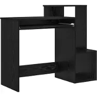vidaXL Schreibtisch Schwarz Eichen-Optik Holzwerkstoff