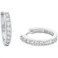 Amor Creolen für Damen, Sterling Silber 925, Zirkonia (synth.) amor Silber