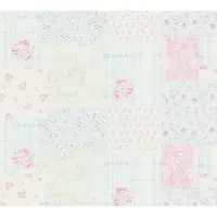 A.S. Création Vliestapete "Patchworktapete Landhaus" matt geprägt Blümchen-Tapete Karriert