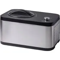 Unold 48826 Eismaschine & Joghurtbereiter EVA, Kompressor Eismaschine, 1,5 l, 1 Becken, Schwarz, Edelstahl, LED, 1,2 m