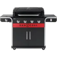 Char-Broil Gas2Coal 2.0 4B, Grill, Holzkohle + Erdgas, 15200 W, MADE2MATCH, Wagen, Feuerrost