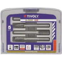 Tivoly Tivoli Carbide Fräser-Satz, Ø8mm, HALBBOX, 5-tlg