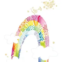 Living Walls Fototapete "Kinderzimmertapete Regenbogen" gemustert matt neutral glatt Fototapete Wolken Tapeten Kinderzimmer Schlafzimmer modern Design Büro