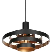 Steinhauer - Retro Retro hanglamp zwart rond - Halo Cirque I Wohnzimmer I Schlafzimmer - Metall Rund - LED geeignet E27