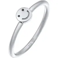 Elli Ring 925 Sterling Silber mit Smiling Face, Pinky Ring in Silber | Gr.: 50