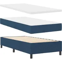 vidaXL Boxspringbett mit Kopfteil Blau 80 x 200 cm Stoff
