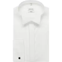Seidensticker Smokinghemd "Schwarze Rose", Herren, Gr. S (37), normale Ärmellängen, weiß, 100% Baumwolle, unifarben, tailored fit, Doppelmanschette, Hemden Smokinghemd, Gala Uni