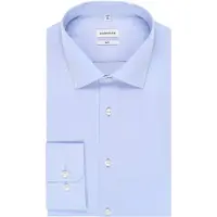 Seidensticker Businesshemd "Schwarze Rose", Herren, Gr. XL (44), normale Ärmellängen, blau, 100% Baumwolle, unifarben, slim fit, 2-Knopf-Manschette, Hemden Businesshemd, Slim 1/1 Kentkragen Uni