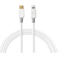 Nedis CCBP39650WT20, 2 m, Lightning, USB C, Männlich, Männlich, Weiß