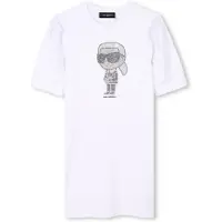 Karl Lagerfeld Kids Kleid für den Alltag Z30458 M Weiß Regular Fit