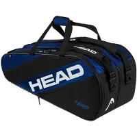 Head Tennis-Racketbag Team Racquet Bag L (Schlägertasche, 2 Hauptfächer) 2024 blau/schwarz 9er