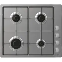 Candy Idea CHW6LX, Edelstahl, Integriert, 60 cm, Gaskochfeld, Edelstahl, 4 Zone(n)