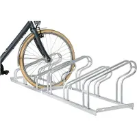 Stier Fahrradständer, für 5 Räder, feuerverzinkte Stahlkonstruktion, Bügelparker, auch für Mountainbikes, zur Reihenverbindung und Bodenbefestigung