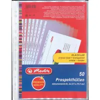 Herlitz Prospekthülle Premium, DIN A4, PP-Folie, glatt, dokumentenecht, 50 Stück, extra stark
