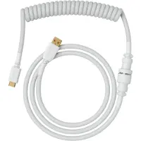 Glorious GMMK Coiled Cable Ghost White, Spiralkabel, USB-C/USB-A - weiss