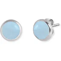 Engelsrufer Paar Ohrstecker "POWERFUL STONE BLAUER ACHAT", bunt (silberfarben, blau, blau), Ohrringe, Damen, 10mm, Silber 925 (Sterlingsilber), Paar Ohrstecker, mit Achat