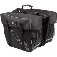 M-Wave Amsterdam Double, Hinten, Fahrradtasche, Polyester, Schwarz, Grau, 30 l, 500 mm