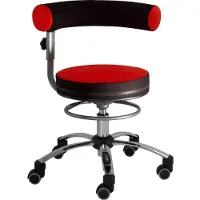 Sanus Gesundheitsstuhl Drehstuhl, Rot-Schwarz, Stoffbezug, Höhenverstellbar 52–72 cm