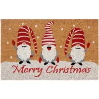 Hanse Home Fußmatte "Kokos Gnomes Merry Christmas, Türmatte", rechteckig, 15 mm Höhe, Schmutzfangmatte, Rutschfest, Outdoor, Weihnachten, Kokosmatte, Zwerg