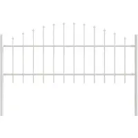 vidaXL Gartenzaun WOERDEN 170 x 115 cm Pulverbeschichteter Stahl Weiß