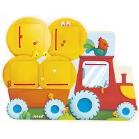 Janod Holzpuzzle - Traktor mit Klappen - Bauernhof Spielzeug