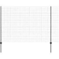 vidaXL Euro-Zaun mit Pfosten 10 x 1,6 m PVC-beschichteter Stahl Grau