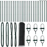 vidaXL Bodenmontierter Sechseckzaun 50 x 0,6 m PVC-beschichteter Stahl