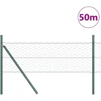 vidaXL Bodenmontierter Sechseckzaun 50 x 0,5 m PVC-beschichteter Stahl