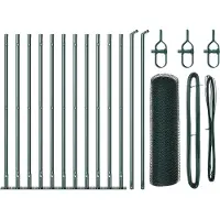 vidaXL Sechseckzaun mit Betonsockel 25 x 0,4 m PVC-beschichteter Stahl