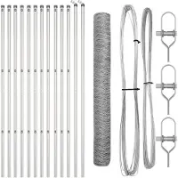 vidaXL Bodenmontierter Sechseckzaun 25 x 1,2 m Verzinkter Stahl Silber