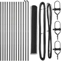 vidaXL Bodenmontierter Sechseckzaun 25 x 1,4 m PVC-beschichteter Stahl