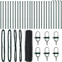 vidaXL Bodenmontierter Sechseckzaun 50 x 0,4 m PVC-beschichteter Stahl