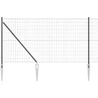 vidaXL Euro-Zaun mit Stacheln 25 x 1,2 m PVC-beschichteter Stahl Grau