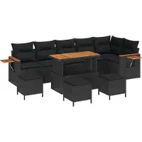 vidaXL Gartensofa-set 12 stk. 8-Sitzanzahl Schwarz Poly-Rattan
