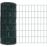 vidaXL Eurozaun Grün 0,4 x 25 m PVC-beschichtetes Eisen