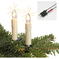 Hellum Lichterkette Weihnachtsbaum innen 20 teilig, Germany, Riffelkerzen, mit Wachstropfen, Glühfaden 812077