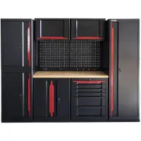 HBM professionelles, modulares Werkstattsystem der Extraklasse, 10-teilig, schwarz-rot
