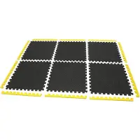 HBM Bodenschutzmatten-Set aus EVA 6-teilig, schwarz, gelb