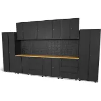 HBM Premium modulares Werkstattsystem, 16-teilig, mattschwarz