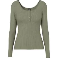 Pieces Langarmshirt "PCKITTE LS TOP NOOS BC" Baumwollmischung, slim fit